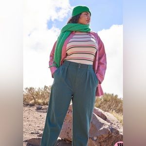 Lucy & Yak Addison Tapered Jeans: Organic Twill - Posy Green